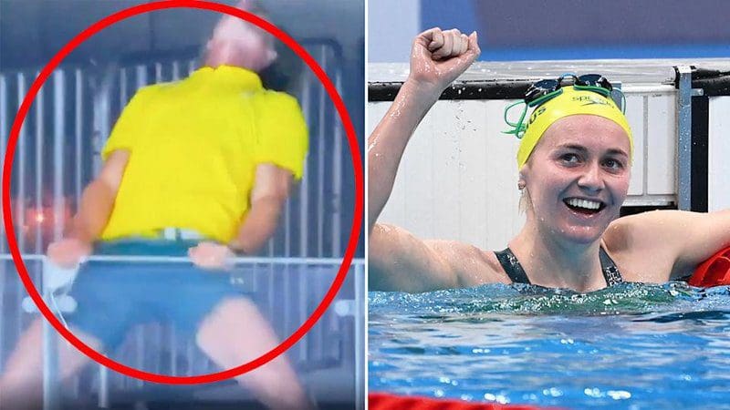 Olimpíadas: Técnico da nadadora australiana viraliza com comemoração inusitada