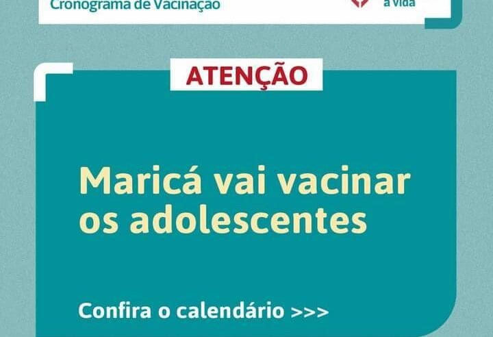 Adolescentes de 15 anos poderão se vacinar contra a Covid-19 ainda esta semana em Maricá