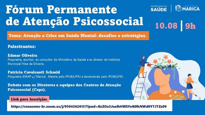 Terceira edição do Fórum Permanente de Atenção Psicossocial acontece nesta terça (10)