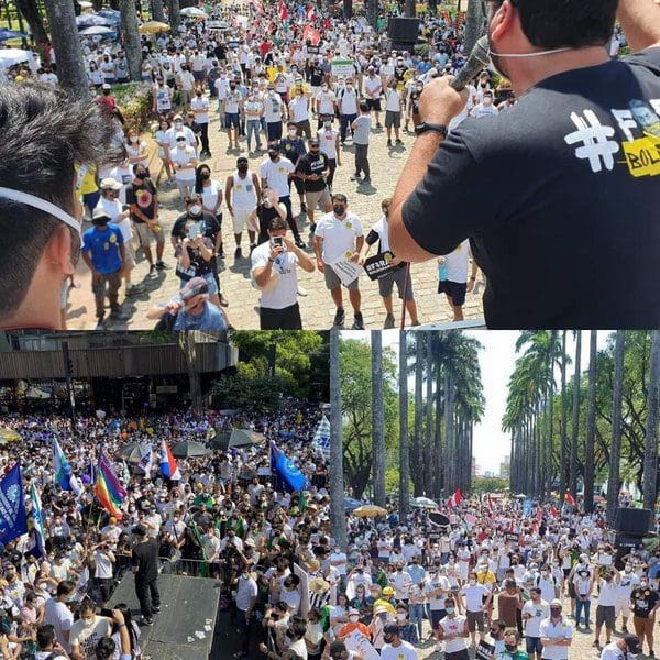 Manifestações contrárias ao governo de Bolsonaro aconteceram nesse final de semana