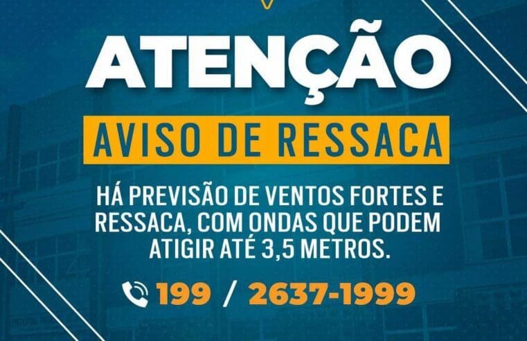 Aviso de ressaca para o litoral do RJ