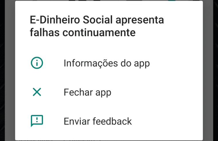 Falha contínua no aplicativo E-Dinheiro afeta usuários do PAT e Mumbuca