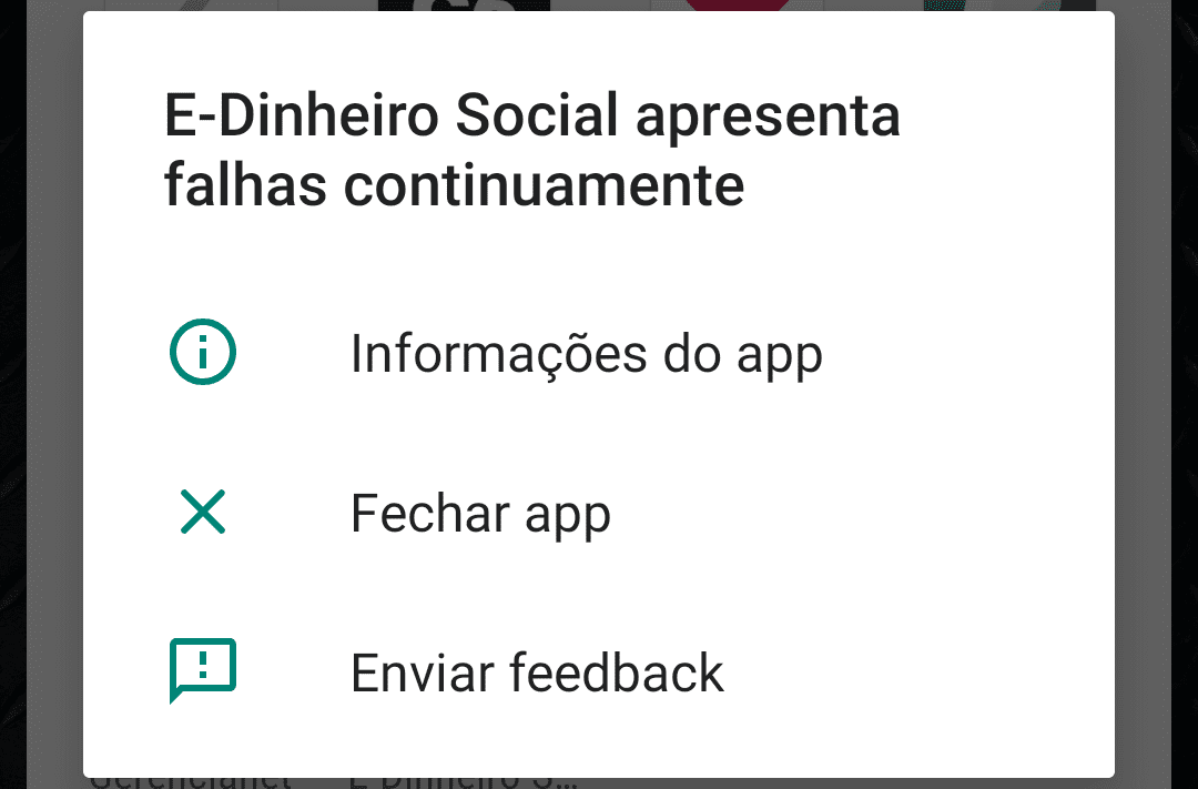 Falha contínua no aplicativo E-Dinheiro afeta usuários do PAT e Mumbuca