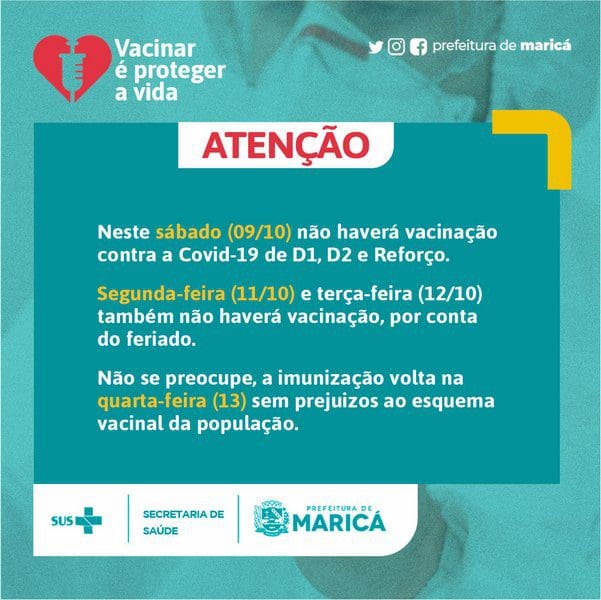 Mais de 60% da população vacinável de Maricá já recebeu as duas doses ou dose única contra a covid-19