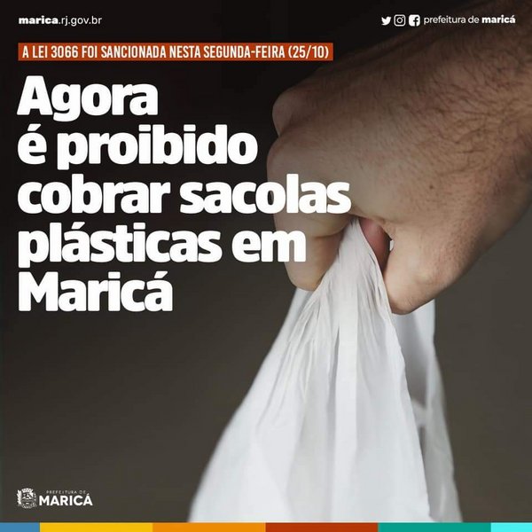 Está proibida a cobrança por sacolas nos comércios de Maricá