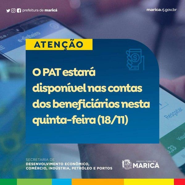 Prefeitura de Maricá divulga a data do depósito do PAT