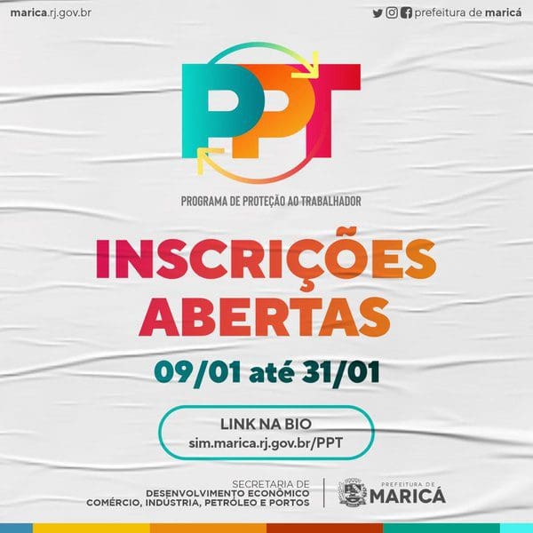 NOVO PAT: Maricá recebe inscrições para o Programa de Proteção ao Trabalhador (PPT)