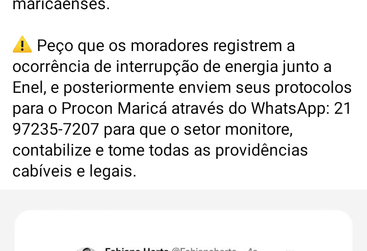 Procon de Maricá faz convocação para mutirão contra a ENEL