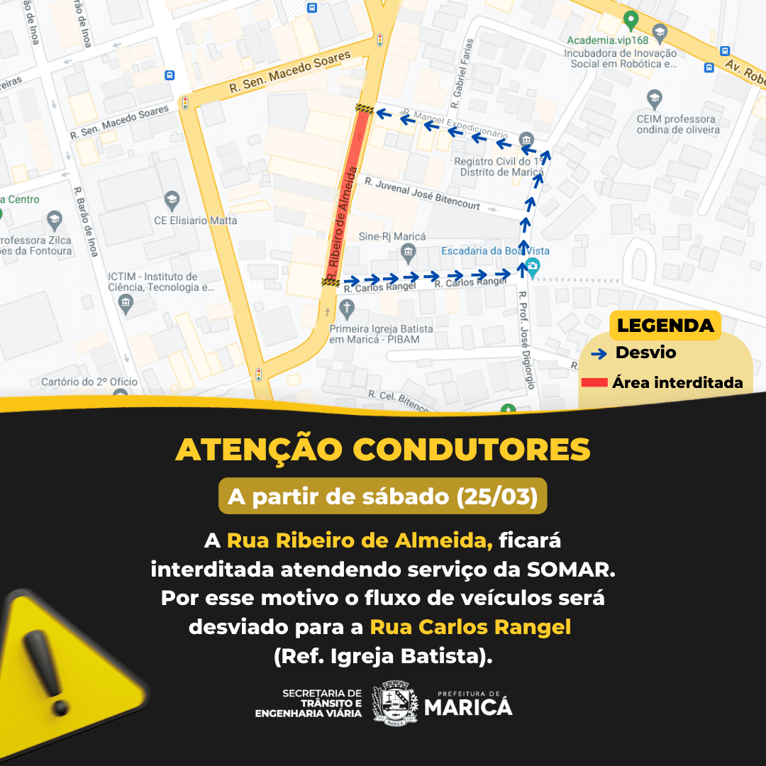 Prefeitura interdita trecho da Rua Ribeiro de Almeida para obras de drenagem a partir deste sábado (25/03)