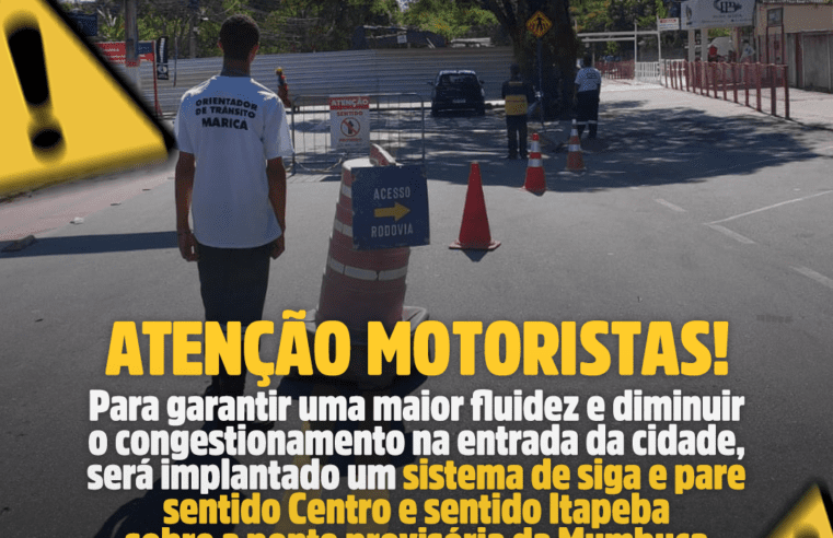 Prefeitura adota sistema siga e pare na ponte provisória da Mumbuca