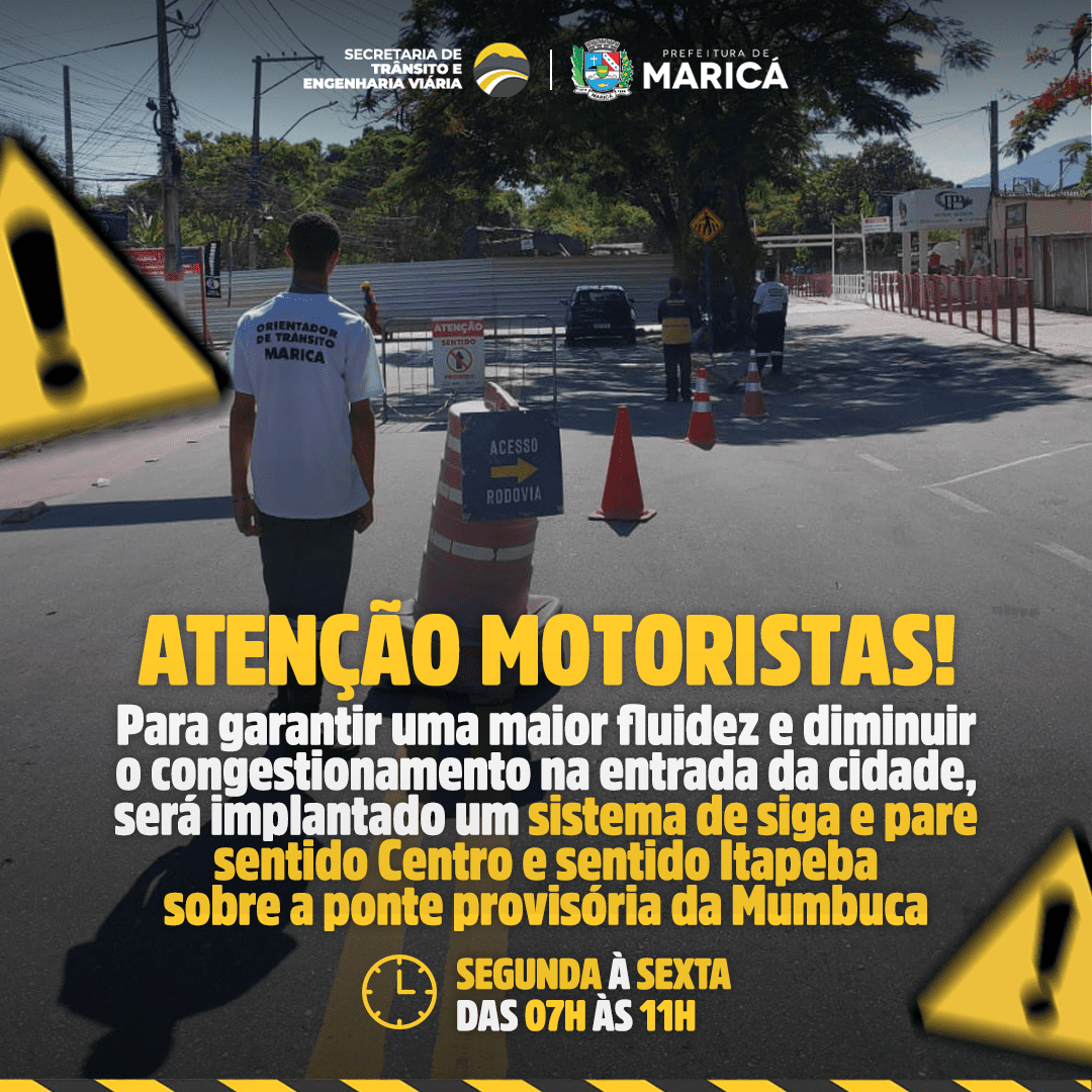 Prefeitura adota sistema siga e pare na ponte provisória da Mumbuca