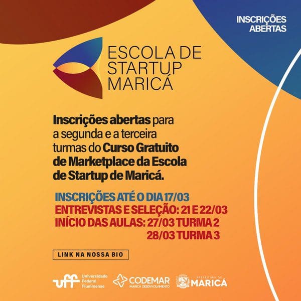 Inscrições abertas para segunda e terceira turmas do curso gratuito de marketplace da Escola de Startup de Maricá