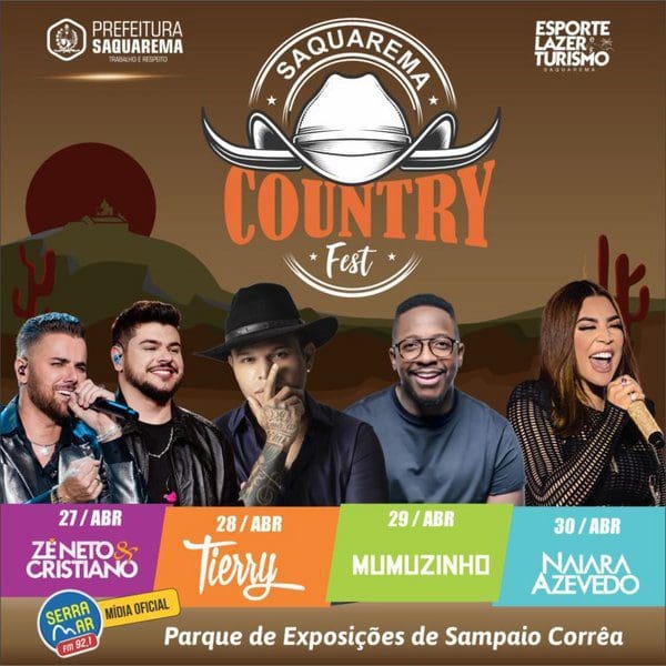 Saquarema Country Fest terá início com show de Zé Neto e Cristiano na terceira edição do evento