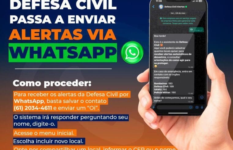 Defesa Civil de Maricá divulga WhatsApp para envio de alertas de desastres para a população