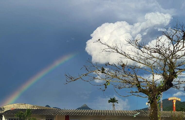 Maricá com céu nublado a parcialmente nublado e sem chuva