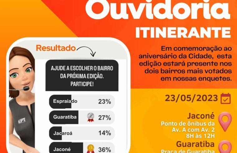 Ouvidoria Itinerante da EPT estará em Jaconé e Guaratiba nesta terça-feira (23/05)