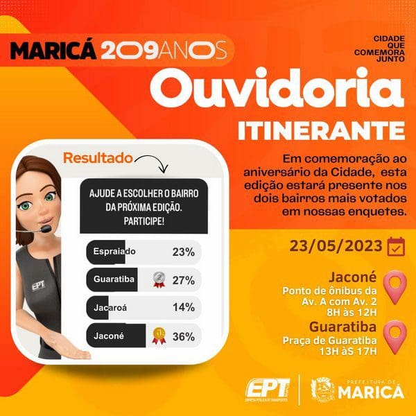 Ouvidoria Itinerante da EPT estará em Jaconé e Guaratiba nesta terça-feira (23/05)