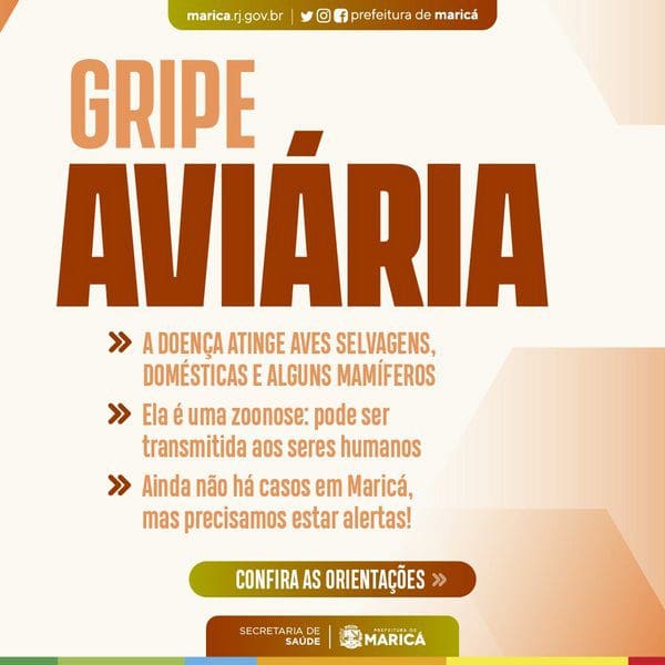 Prefeitura de Maricá divulga orientações para casos suspeitos de gripe aviária