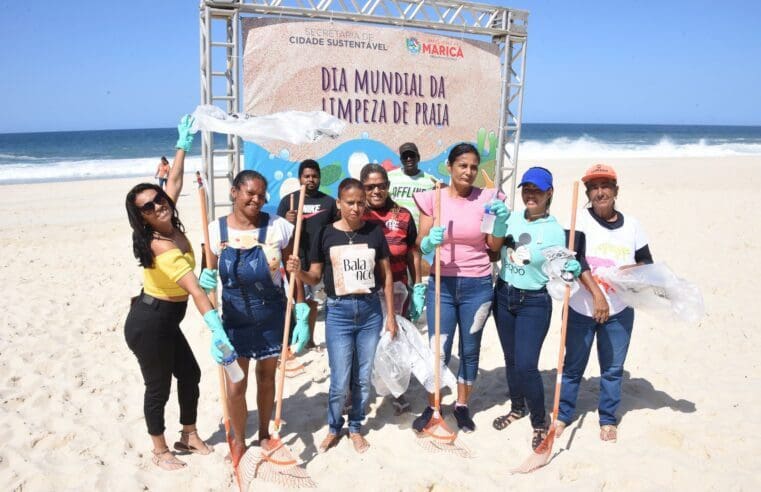 Dia Mundial da Limpeza: mutirão recolhe cerca de 2 mil quilos de lixo de praias e cachoeiras em Maricá