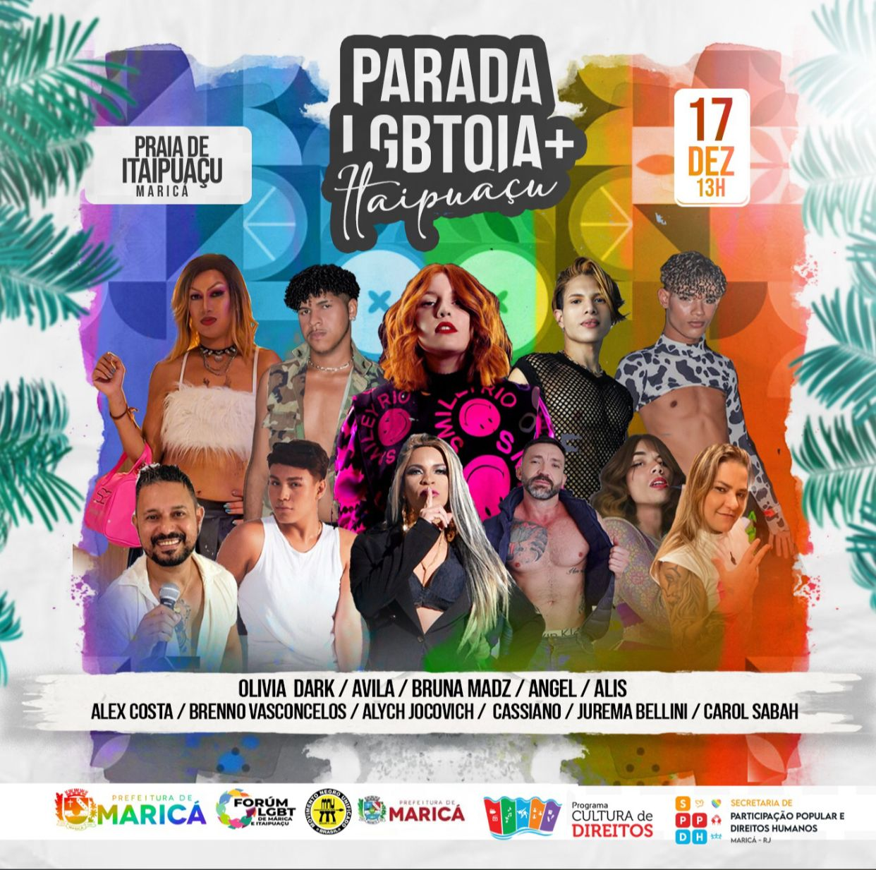 Parada do Orgulho LGBTQIA+ acontece neste domingo (17/12)