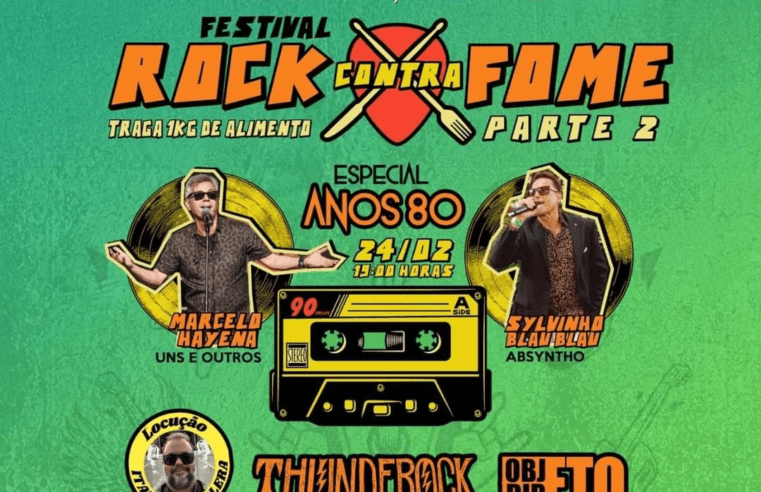 Festival ‘Rock contra fome’ acontece neste sábado (24/02) em Itaipuaçu