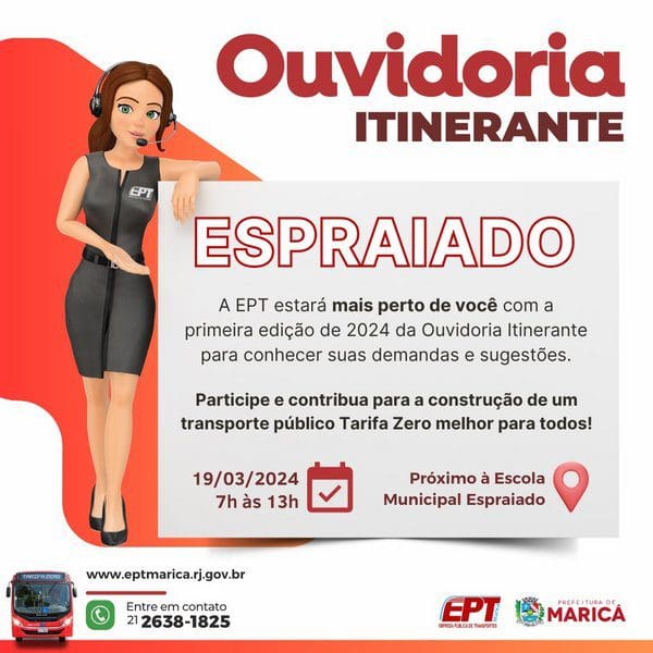 Ouvidoria Itinerante da EPT chega ao Espraiado na próxima terça-feira (19/03)*