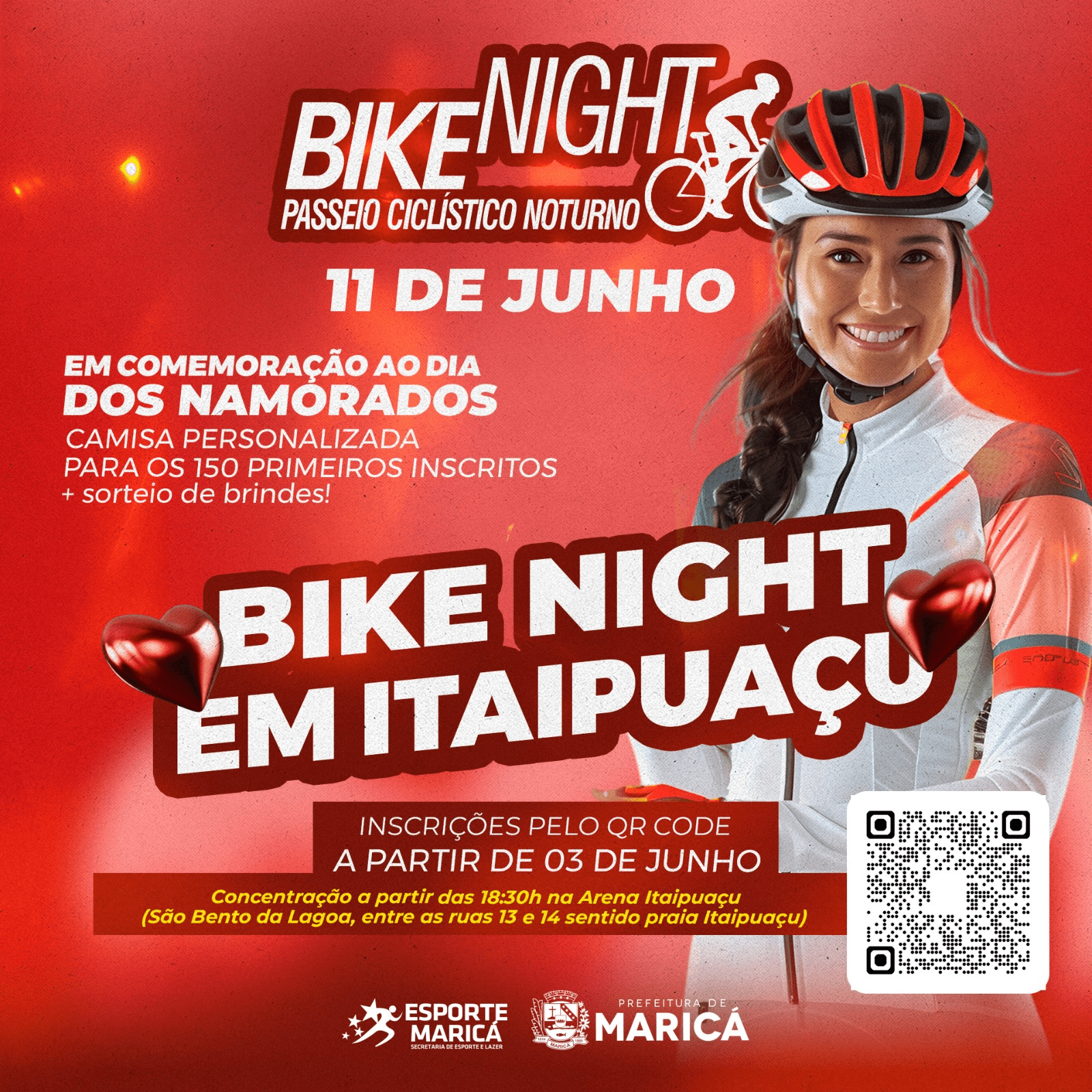 Secretaria de Esporte e Lazer promove edição do Bike Night no dia 11/06