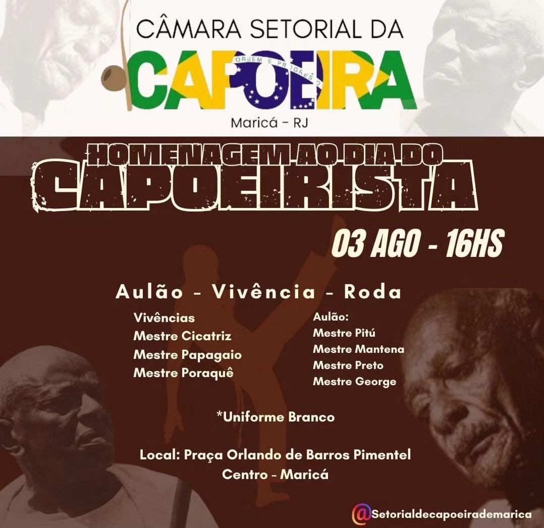 Maricá recebe programação com homenagem ao Dia do Capoeirista