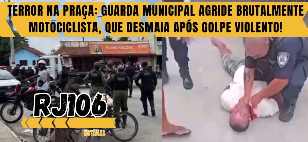 Terror na Praça: Guarda Municipal agride brutalmente motociclista, que desmaia após golpe violento!