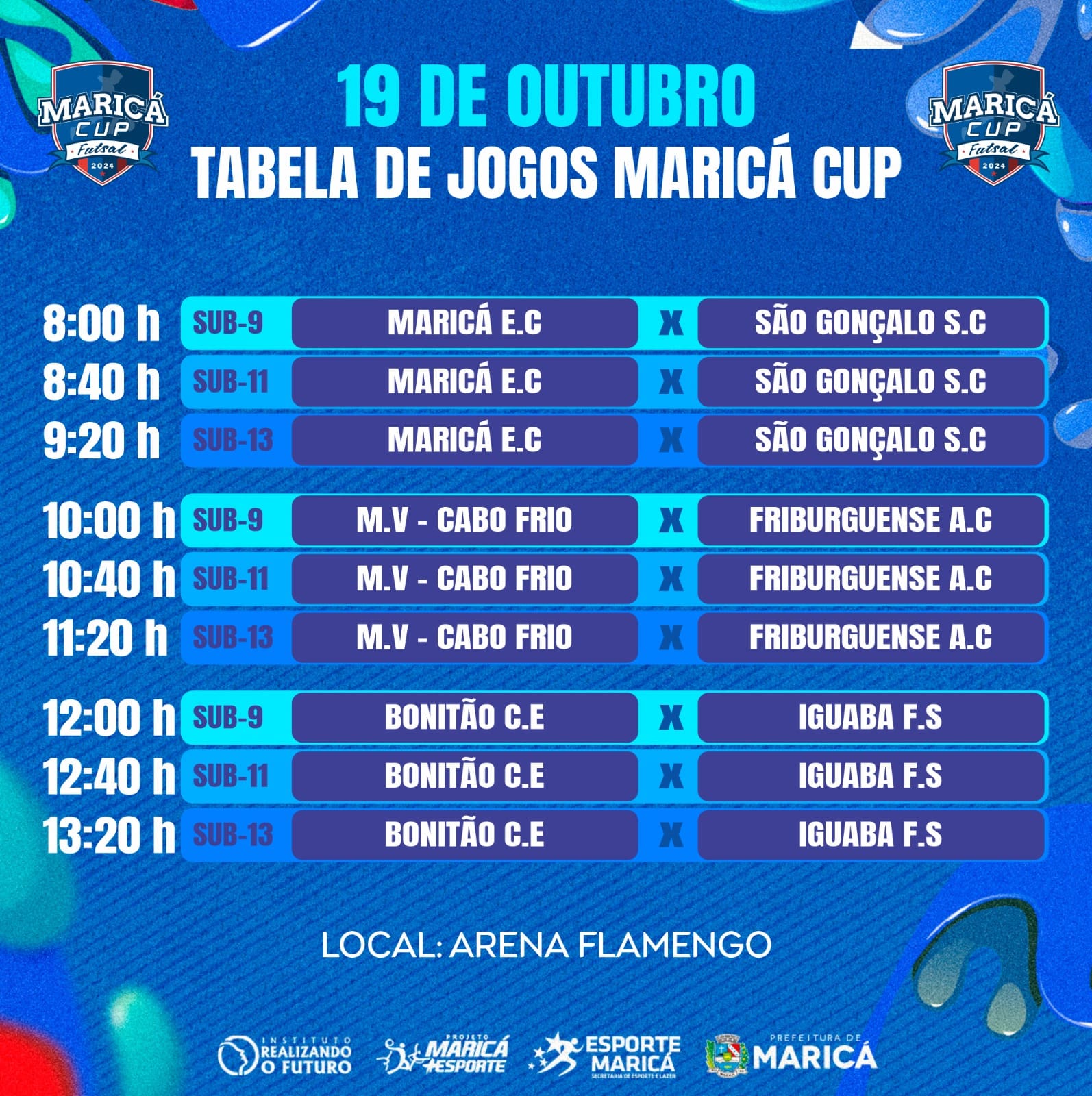 Terceira edição do Maricá Cup de Futsal acontece neste sábado (19/10)