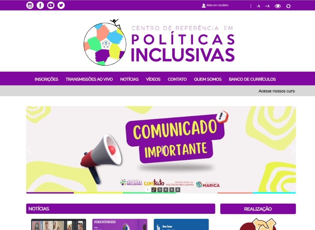 Políticas Inclusivas disponibiliza cursos virtuais