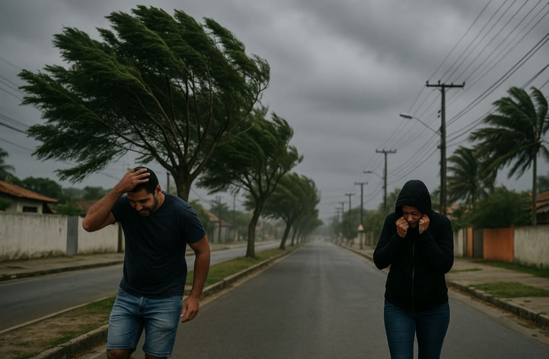 DEFESA CIVIL ALERTA RAJADAS DE VENTO NESTA SEGUNDA E TERÇA
