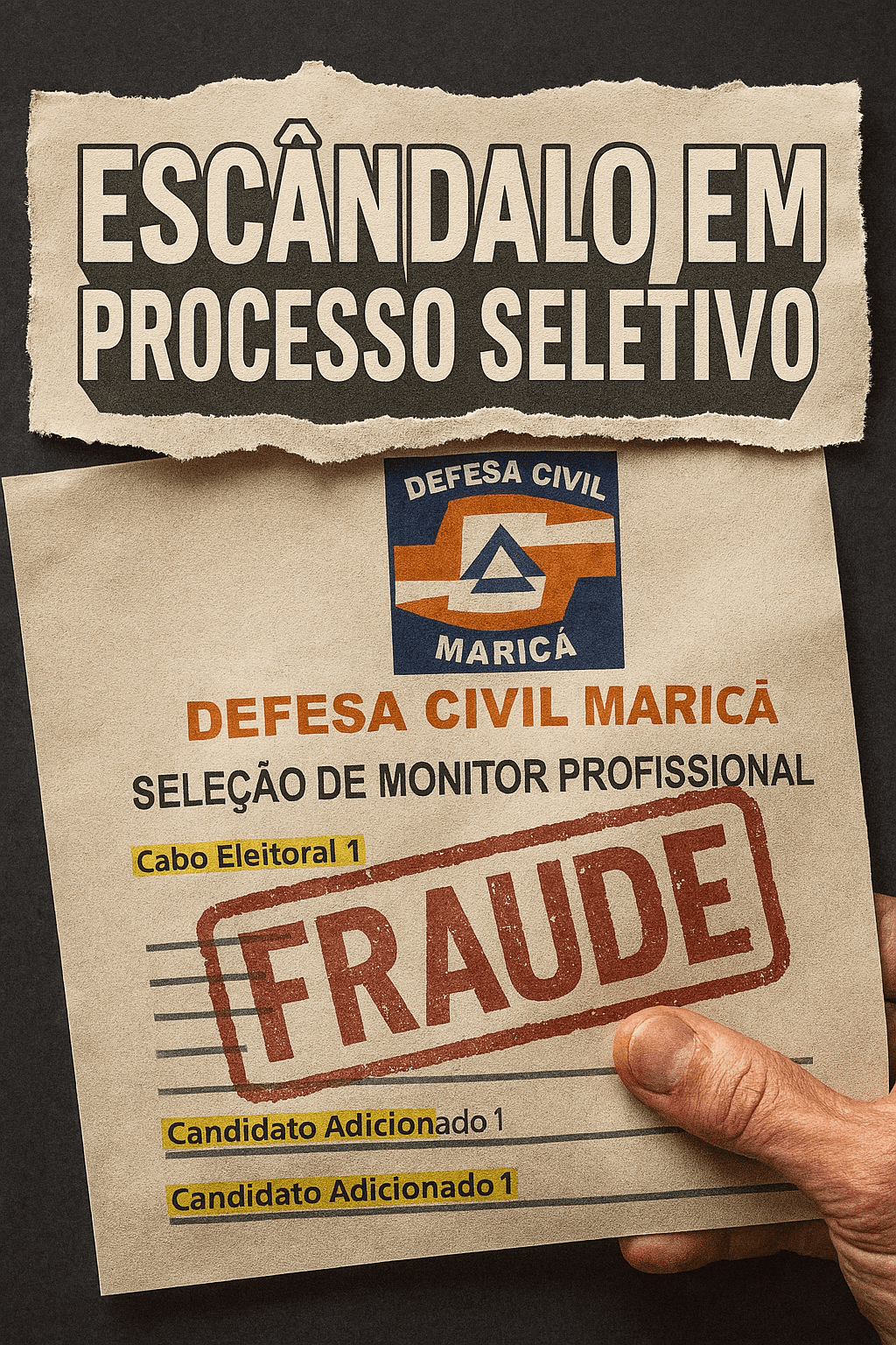 ESCÂNDALO EM MARICÁ: SUSPEITA DE FRAUDE GRAVE ABALA PROCESSO SELETIVO DA DEFESA CIVIL