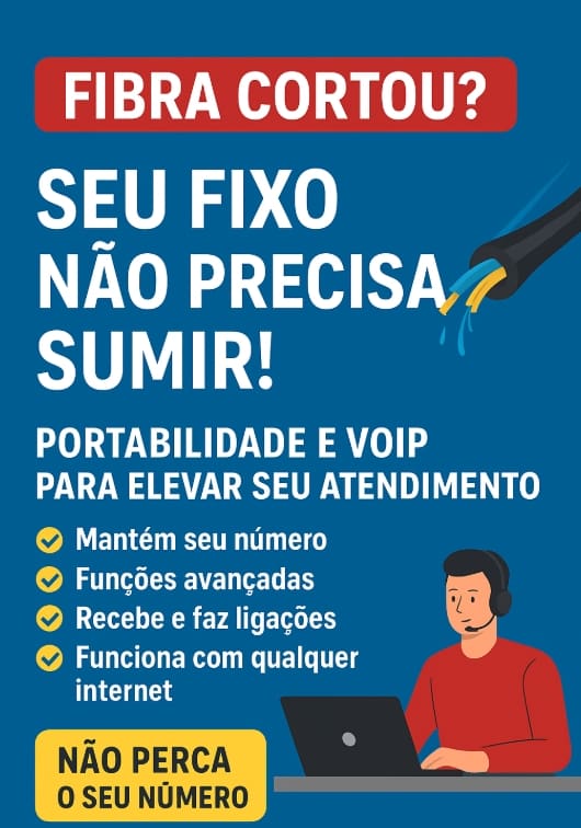 Fibra cortada deixa milhares sem serviço — mas o telefone fixo não precisa parar.