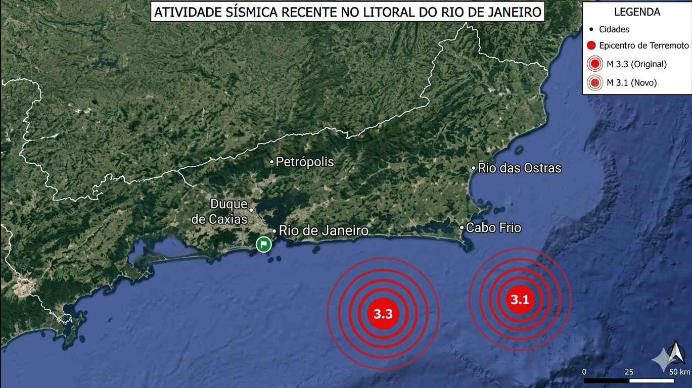 SEGUNDO TREMOR DE 3.1 EM MARICÁ NESTA SEXTA