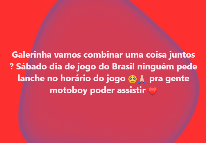 SINAL VERMELHO NAS ENTREGAS