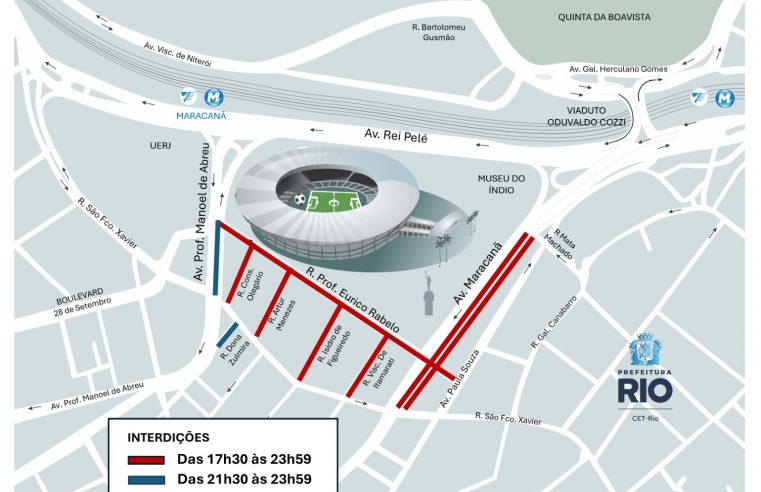 Região do Maracanã terá alterações no trânsito para jogo entre Fluminense e Bragantino