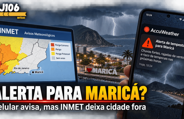 Celulares Android emitem alerta de temporal para Maricá, mas cidade está fora da lista do INMET