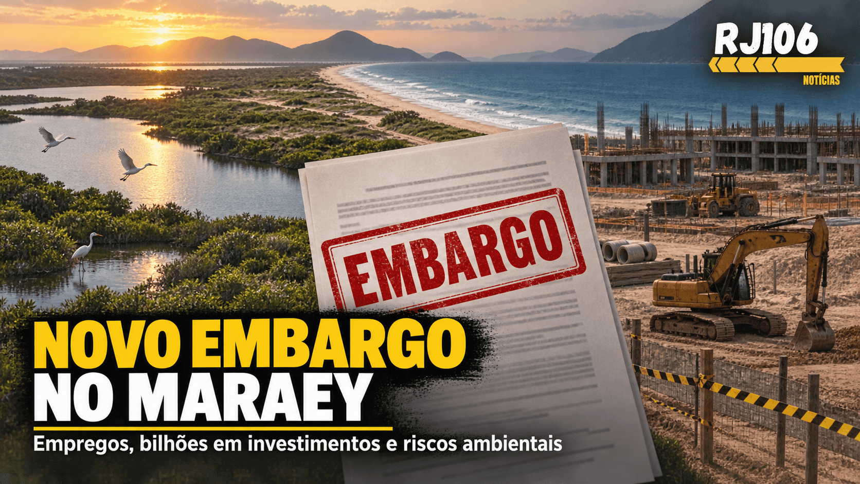 Justiça volta a suspender obras do Maraey em Maricá; decisão reacende debate entre empregos e preservação