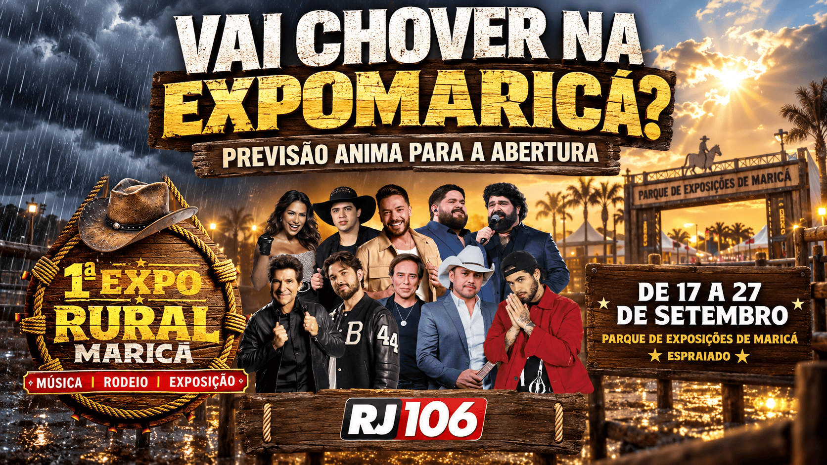 VAI CHOVER NA EXPOMARICÁ? Previsão traz ótima notícia para a abertura do evento