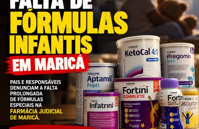 Famílias denunciam falta prolongada de fórmulas infantis para crianças com APLV na Farmácia Judicial de Maricá