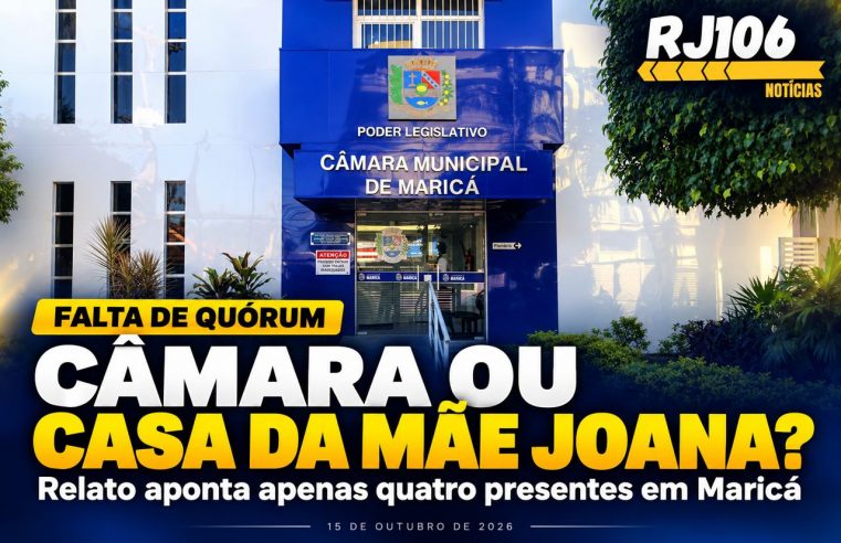 Câmara ou casa da mãe Joana? Só quatro vereadores presentes, segundo relato, e falta de quórum revolta em Maricá
