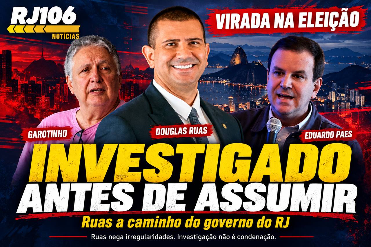 Investigado antes de assumir: virada eleitoral coloca Douglas Ruas a caminho do governo do RJ antes do Segundo Turno