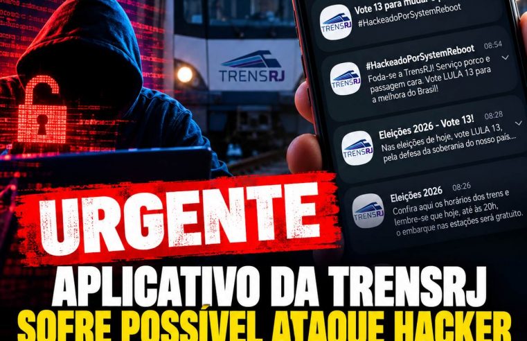 URGENTE: Aplicativo da TrensRJ sofre possível ataque hacker e dispara mensagens políticas no dia das eleições