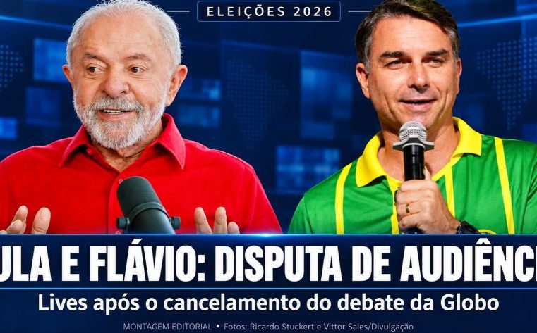Lula supera Flávio em audiência no YouTube após cancelamento do debate da Globo