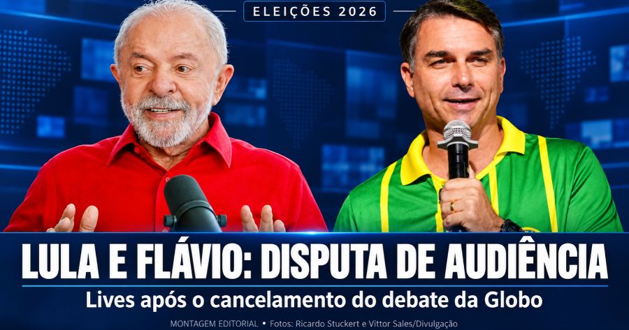 Lula supera Flávio em audiência no YouTube após cancelamento do debate da Globo