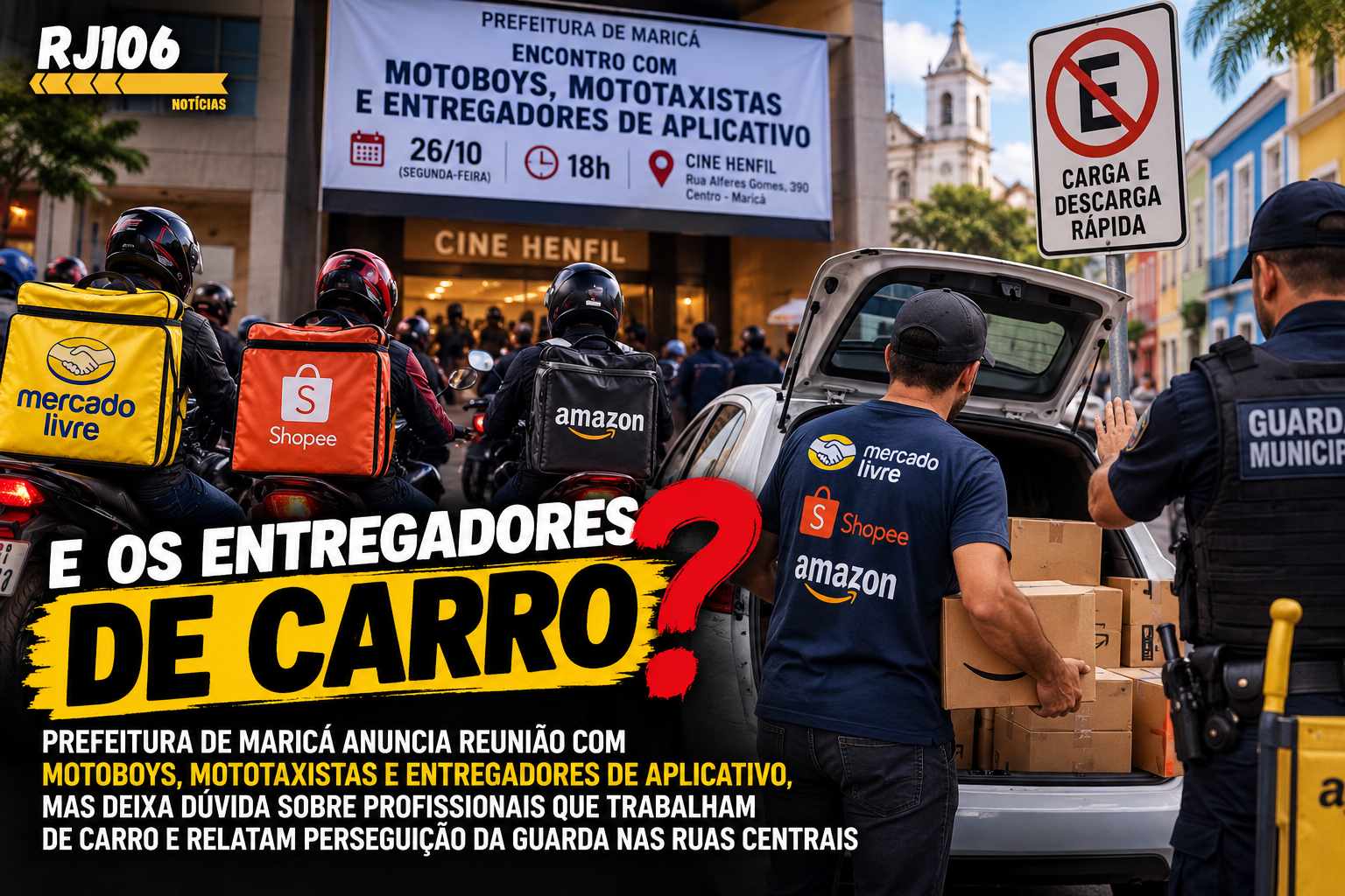REUNIÃO COM ENTREGADORES LEVANTA QUESTIONAMENTO SOBRE PROFISSIONAIS QUE TRABALHAM DE CARRO