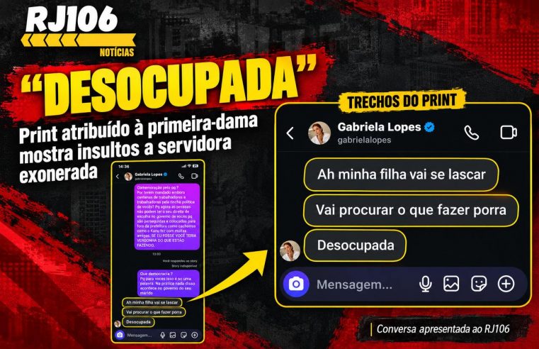 “Desocupada”: print atribuído à primeira-dama de Maricá mostra insultos a servidora exonerada