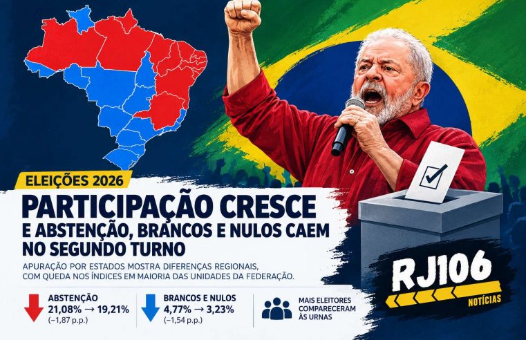 Eleições 2026: abstenções e votos brancos e nulos caem no segundo turno